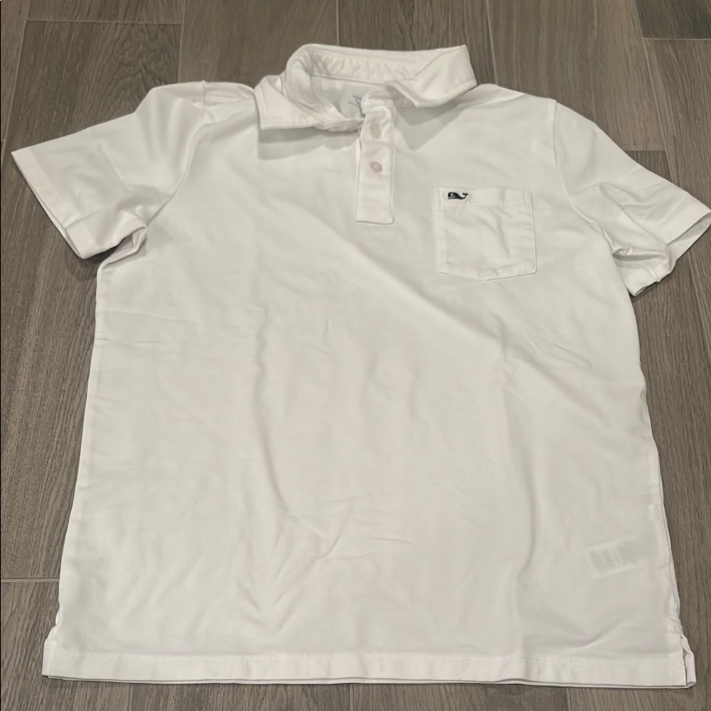 Vineyard Vines Boys White Polo Shirt Size L